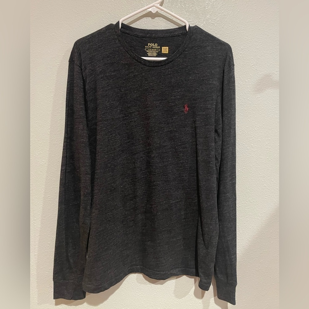 Polo by Ralph Lauren Men's Charcoal Long Sleeve Tee